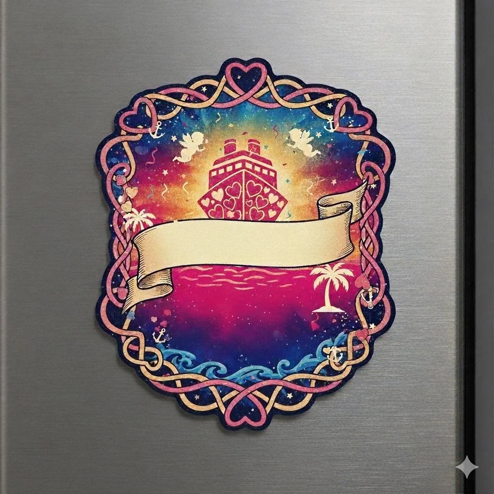 Cruise Door Magnet Valentine Cruise Carnival of Love Personalized Names & Dates